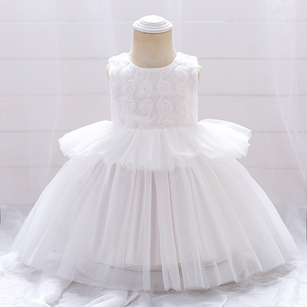 Vestido Infantil Tule Florzinhas