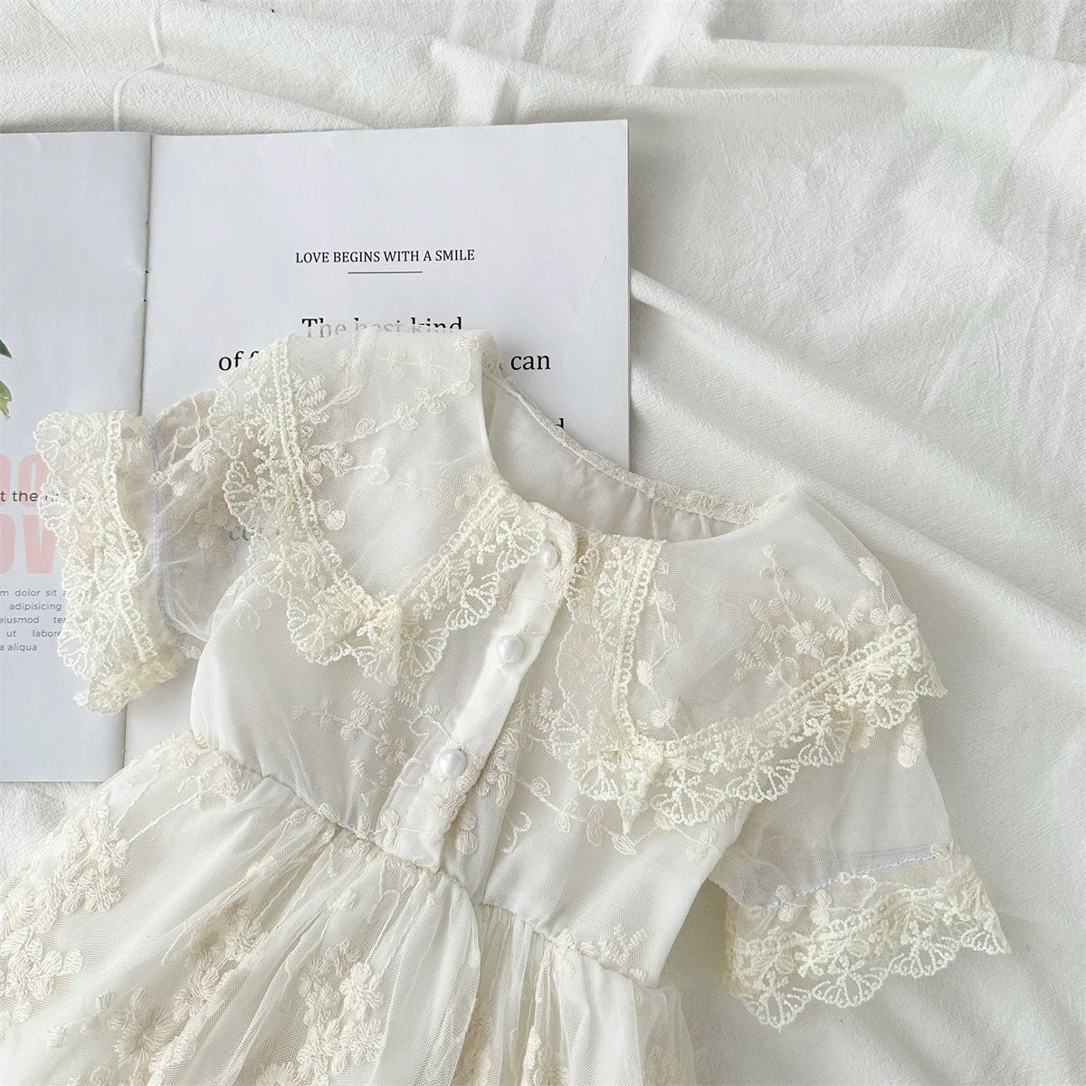 Vestido Infantil Rendado Floral