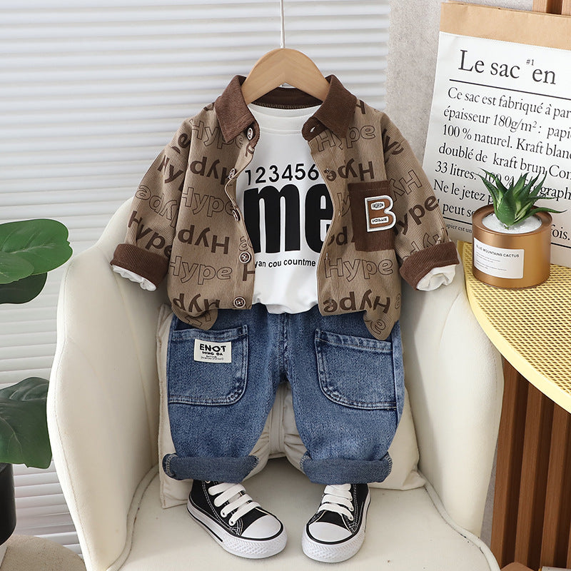 Conjunto Infantil Masculino Letras 3 Peças