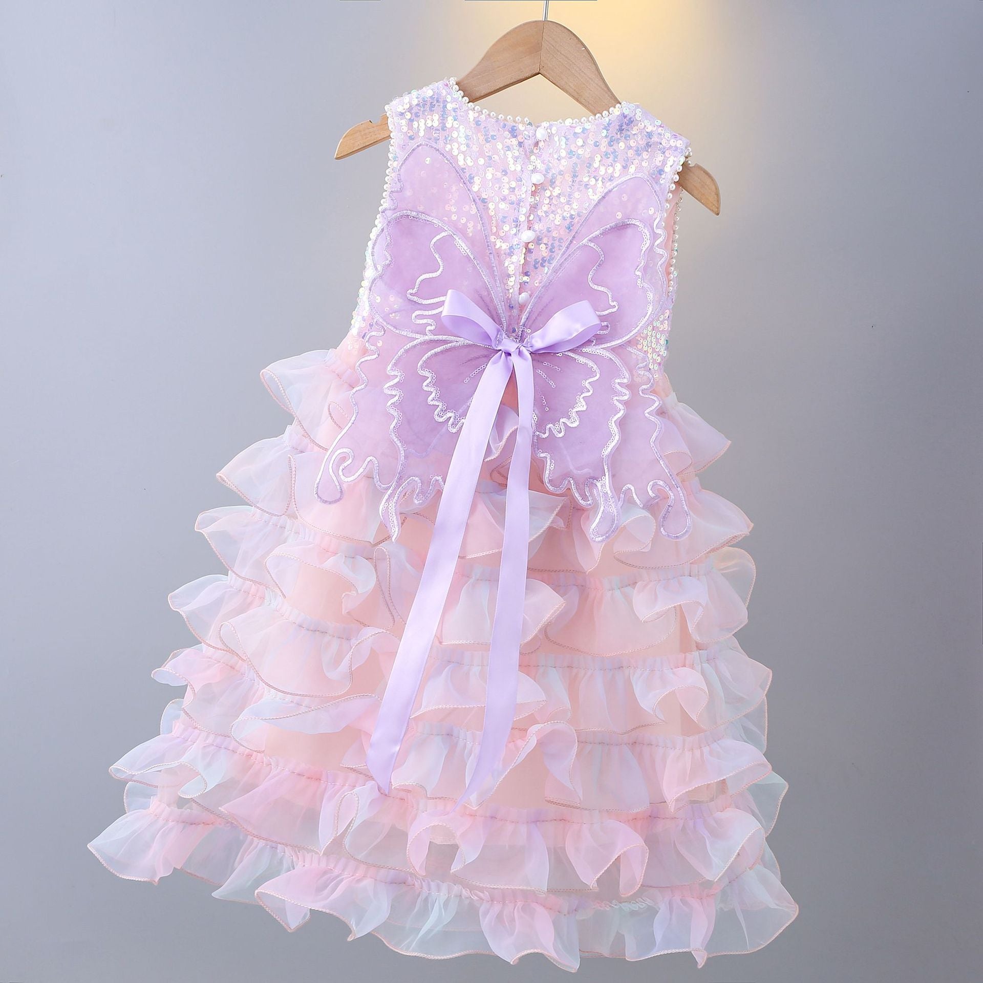 Vestido Infantil Brilhante Borboletinha