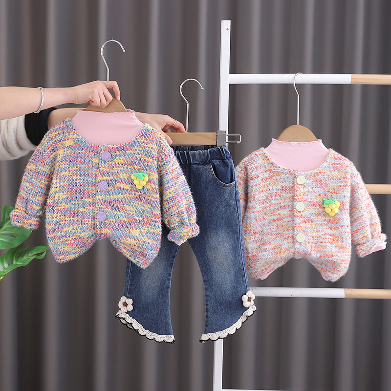 Conjunto Infantil Feminino Tweed 3 Peças Uvinha