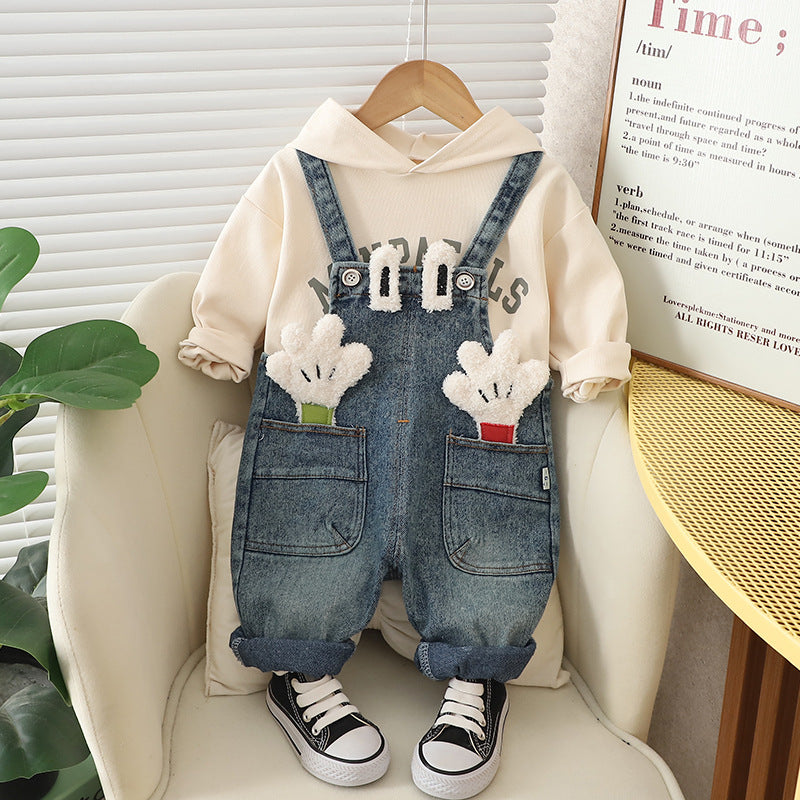 Conjunto Infantil Jardineira Jeans MK Mouse