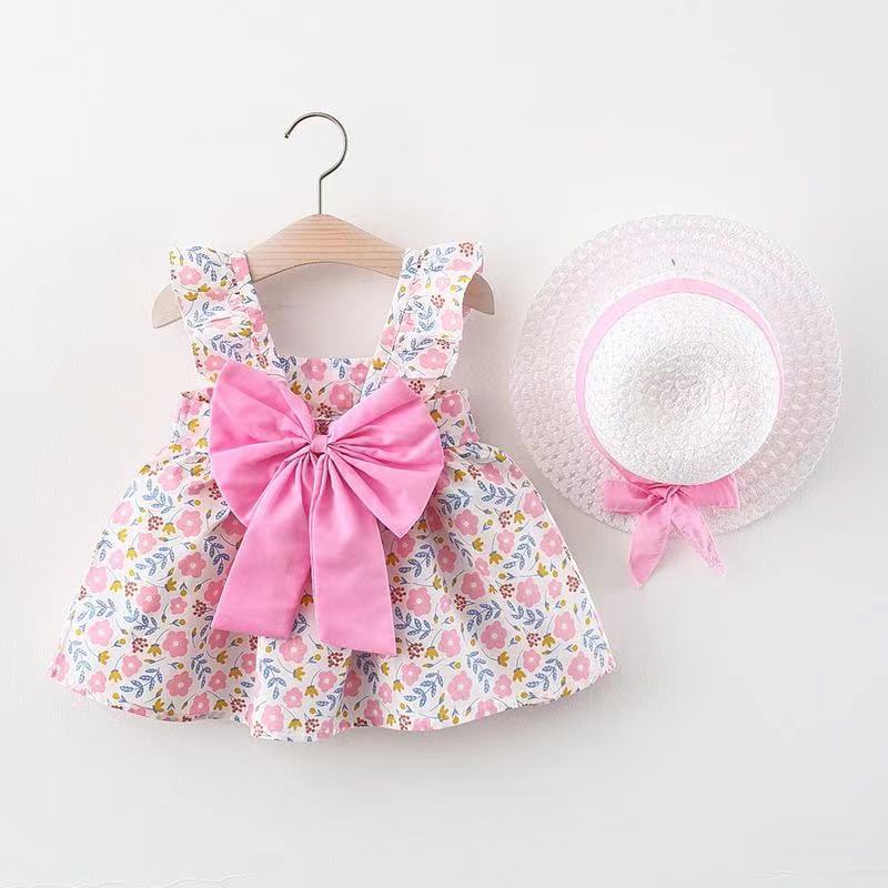 Vestido Infantil Laço + Chapéu