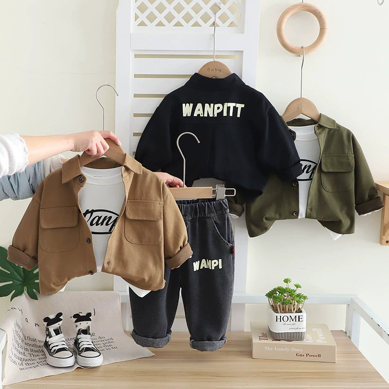 Conjunto Infantil Mascuino 3 Peças Bolsinhos