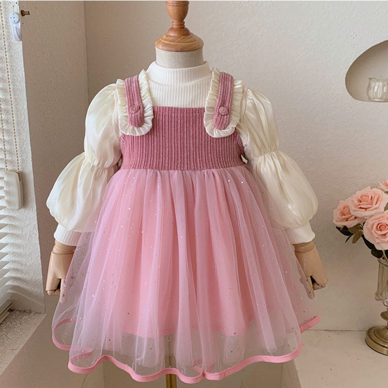 Vestido Infantil Tule Brilhante