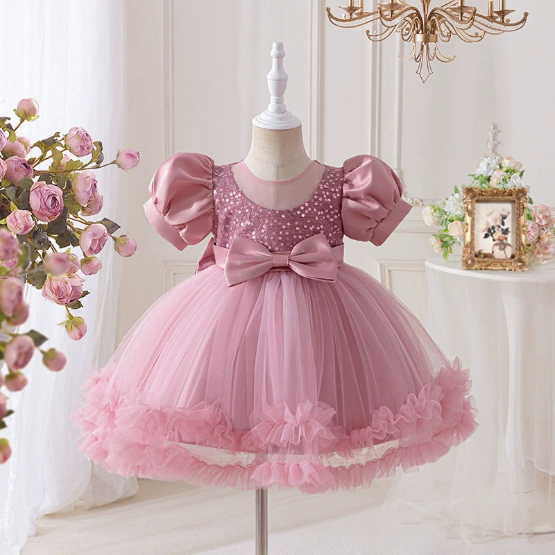 Vestido De Festa Infantil Strass Lacinho