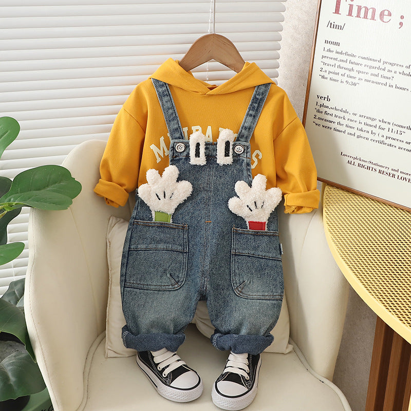 Conjunto Infantil Jardineira Jeans MK Mouse