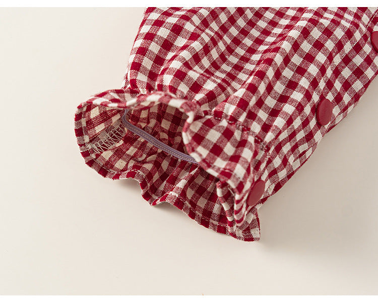 Macacão Infantil Xadrez Moranguinhos