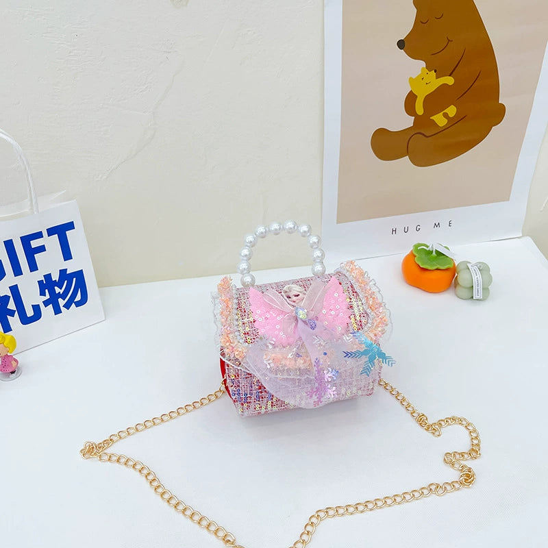 Bolsa Infantil Feminina Alcinha de Pérolas
