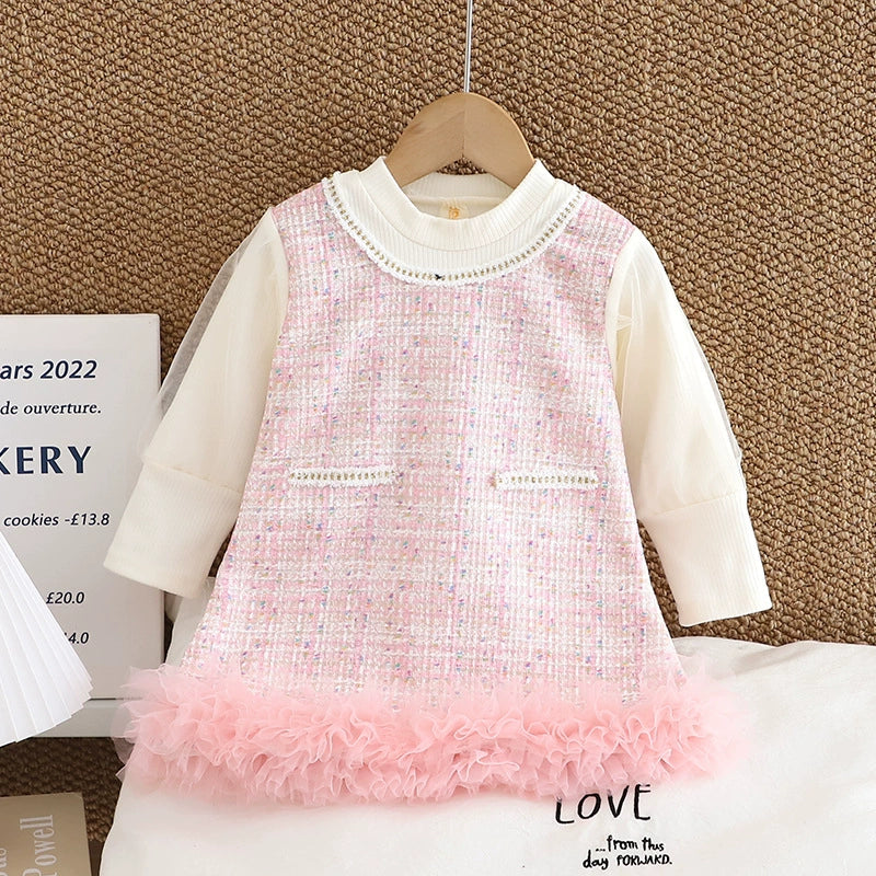 Vestido Infantil Inverno Tweed