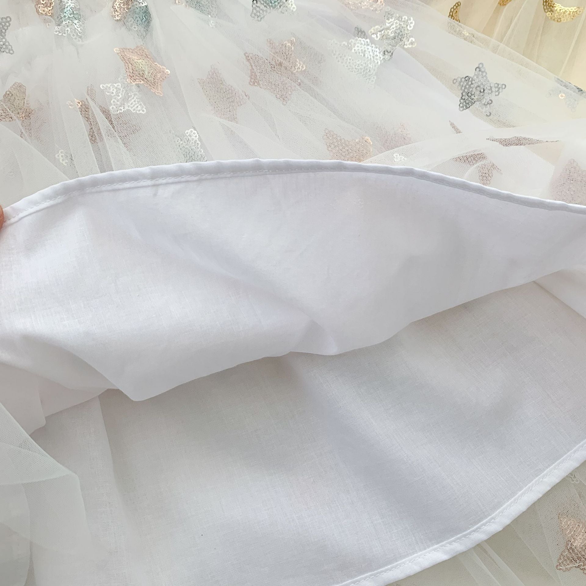 Vestido Infantil de Tule Estrelas