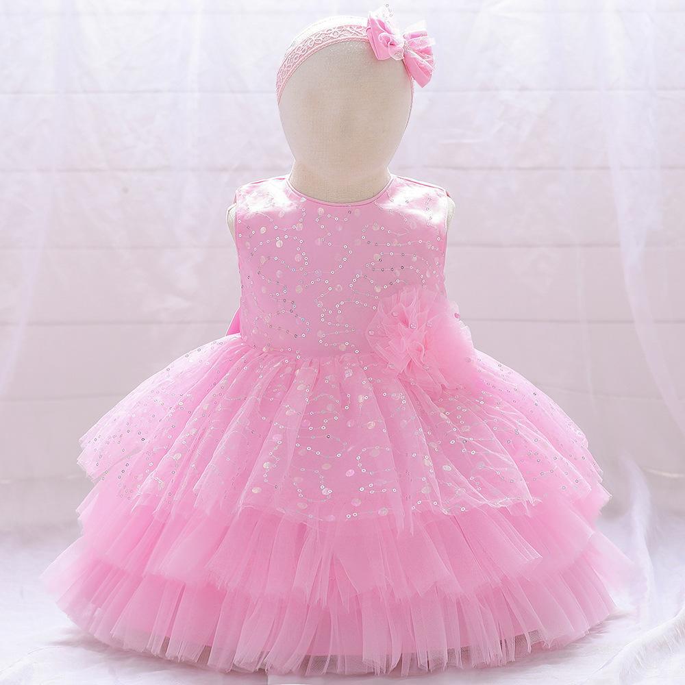 Vestido Infantil Tule Brilhante Florzinha