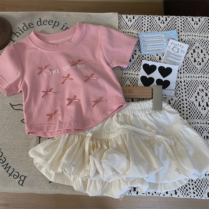 Conjunto Infantil Feminino Lacinhos Sainha