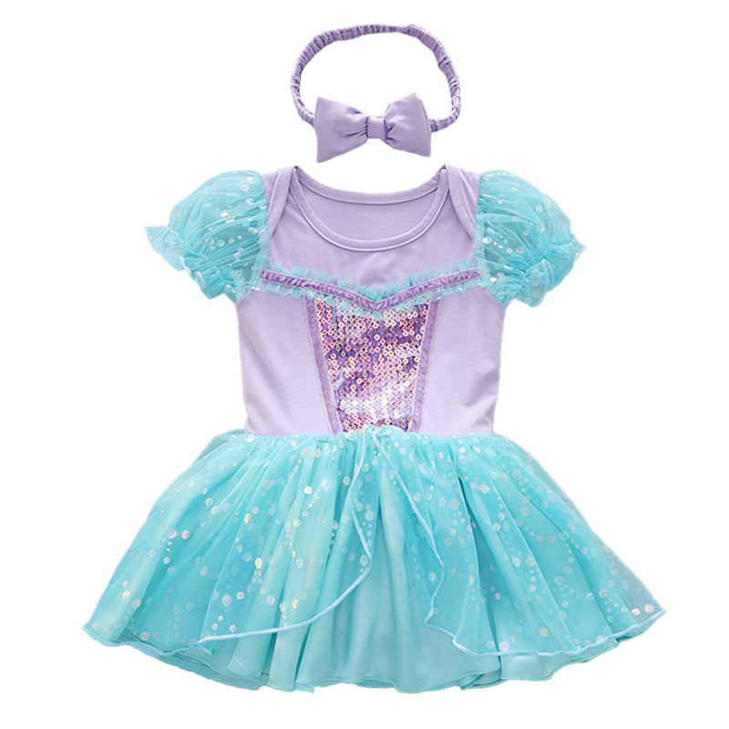 Vestido Infantil Princesa Brilhos + Faixinha