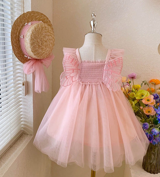 Vestido Infantil Tule Asinhas