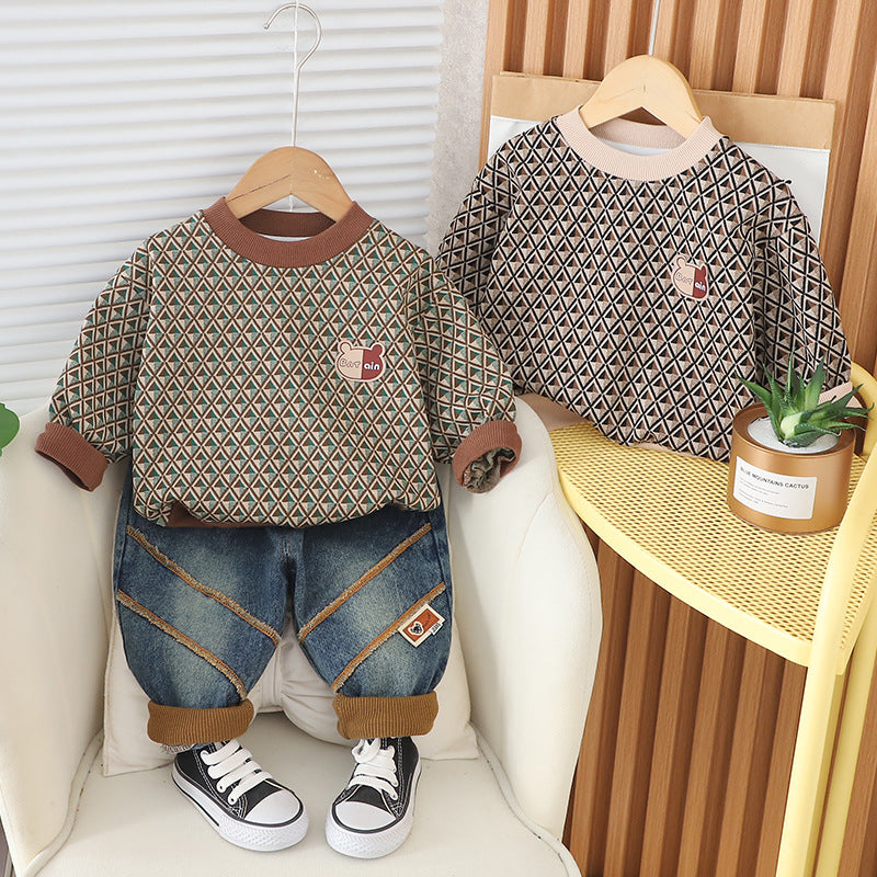 Conjunto Infantil Masculino Inverno Ursinho e Jeans