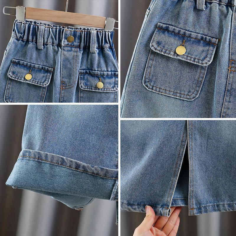 Saia Infantil jeans Bolsinhos