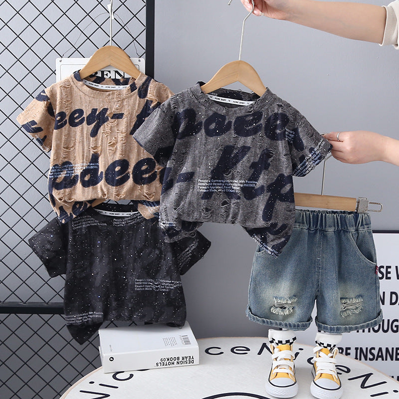 Conjunto Infantil Masculino Letras e Jeans