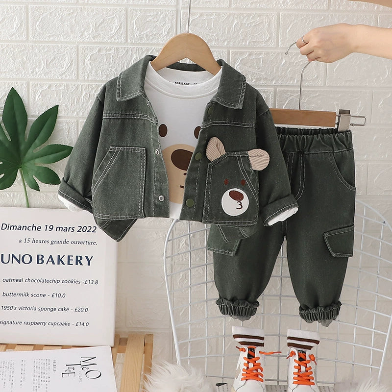 Conjunto Infantil Masculino 3 Peças Ursinho