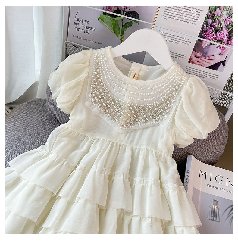 Vestido Infantil Pérolas Camadas