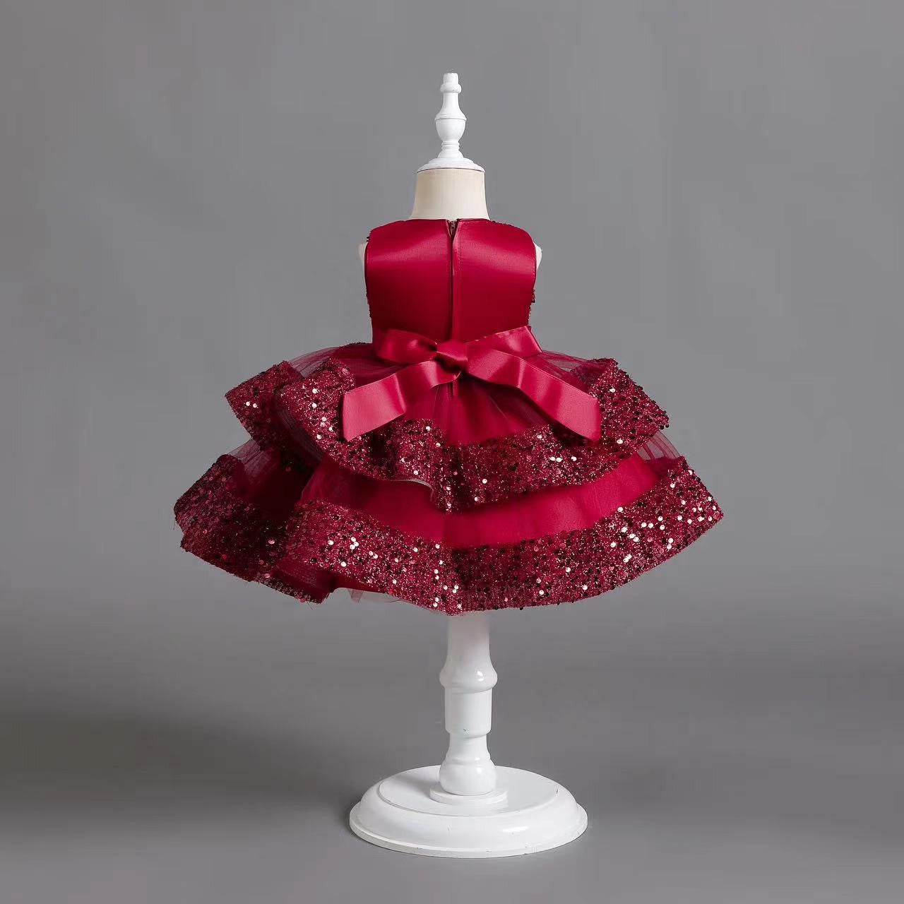 Vestido Infantil De Festa Natal Brilhante