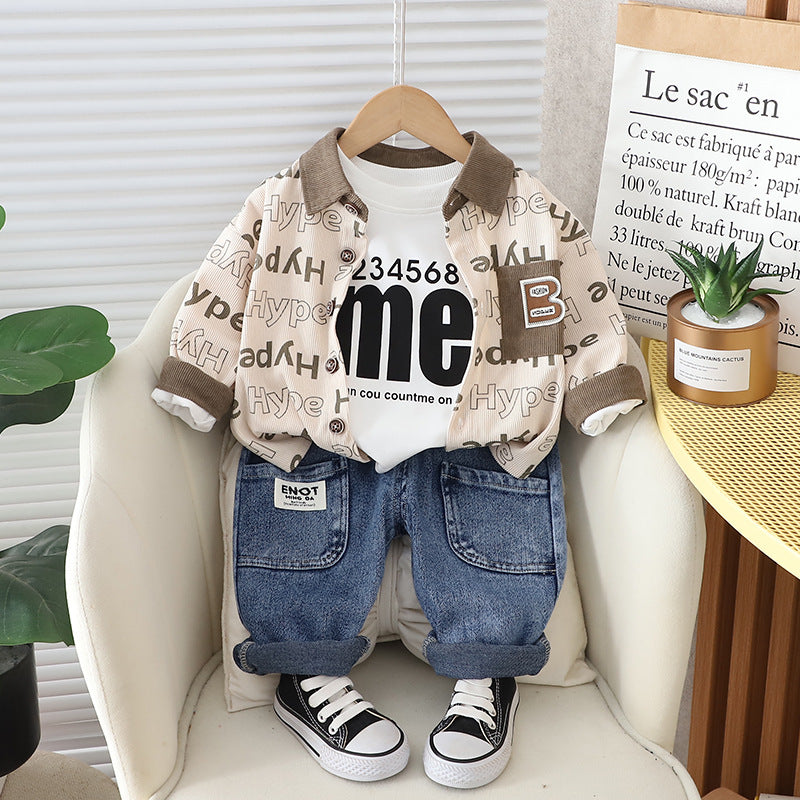 Conjunto Infantil Masculino Letras 3 Peças