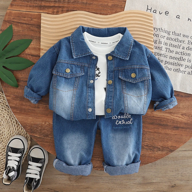 Conjunto Infantil Masculino Jeans 3 Peças