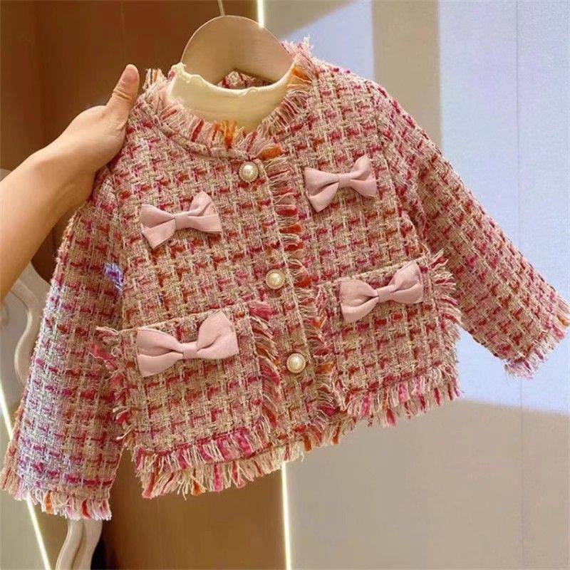 Casaco Infantil Feminino Tweed Lacinho