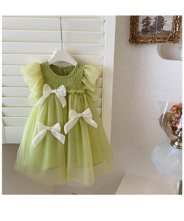 Vestido Infantil Verde Lacinhos