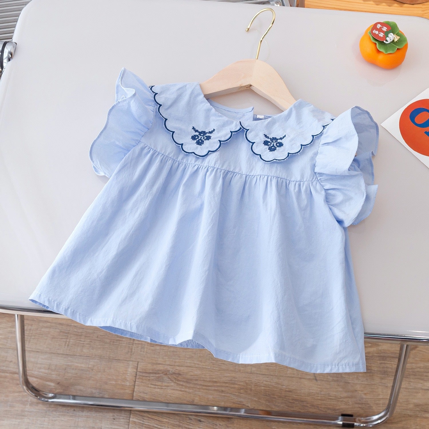 Vestido Infantil Gola Bordado Florzinha