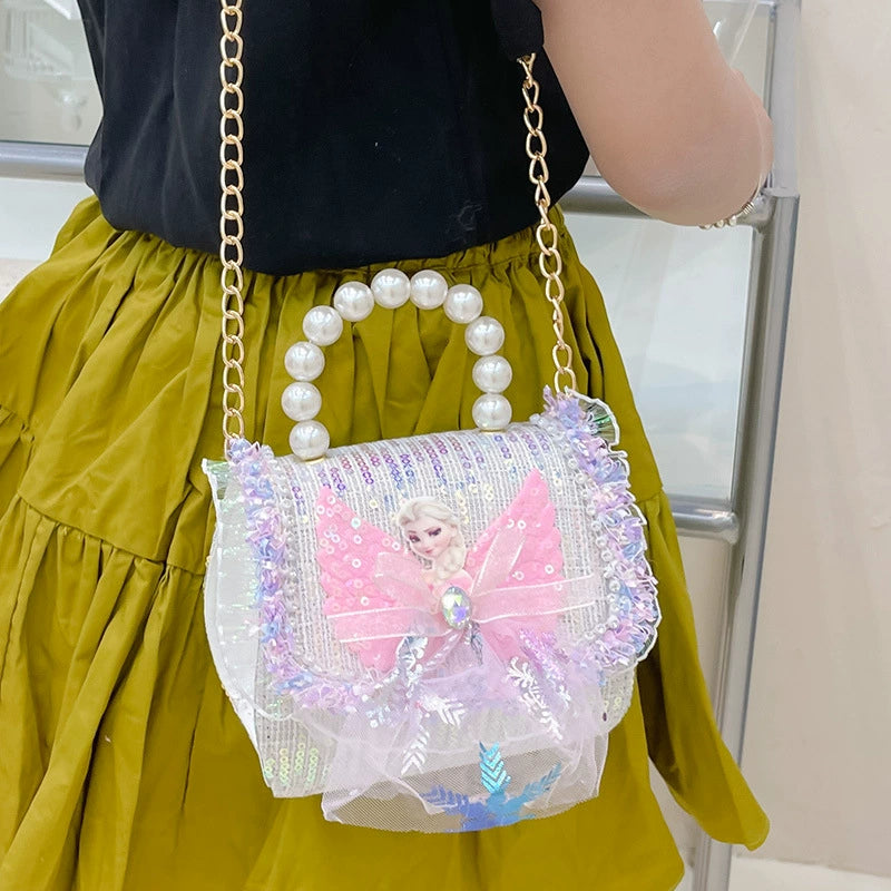 Bolsa Infantil Feminina Alcinha de Pérolas