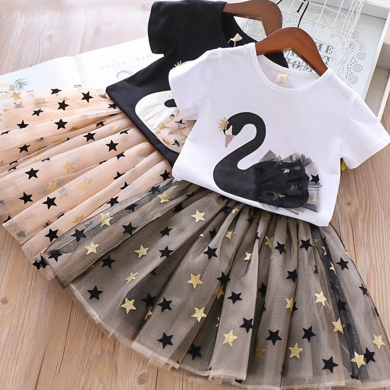 Conjunto Infantil Feminino Patinho Estrelinhas