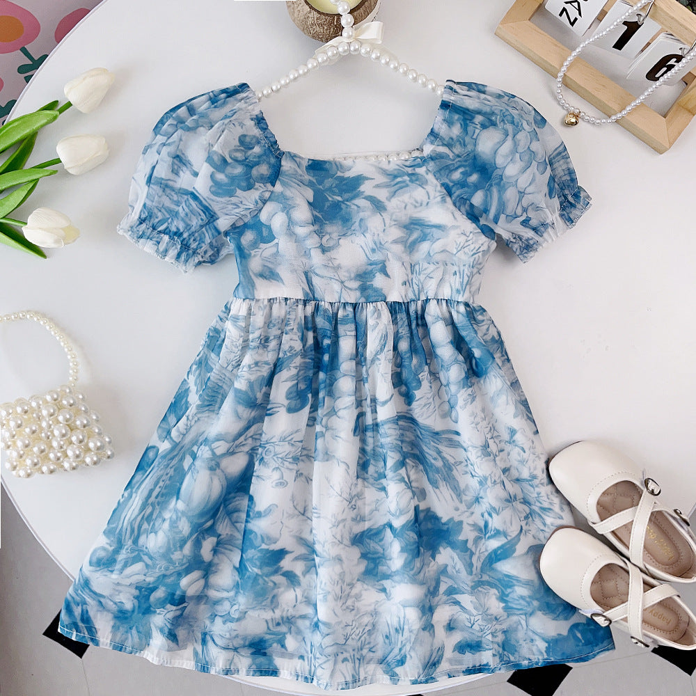 Vestido Infantil Floral Lacinho