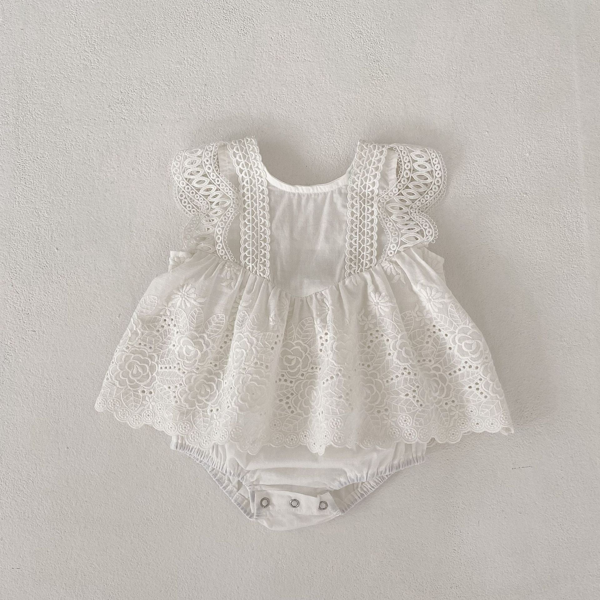 Body Infantil Feminino Branco Renda