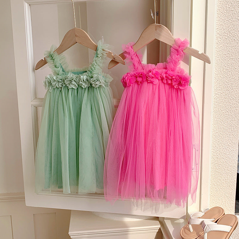 Vestido  Infantil Tule Florzinhas