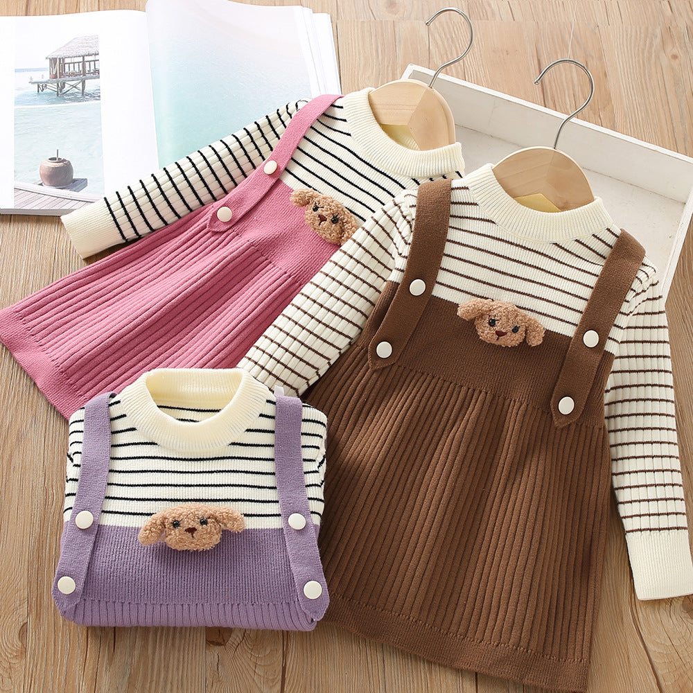 Conjunto Infantil Feminino Lístras Ursinho