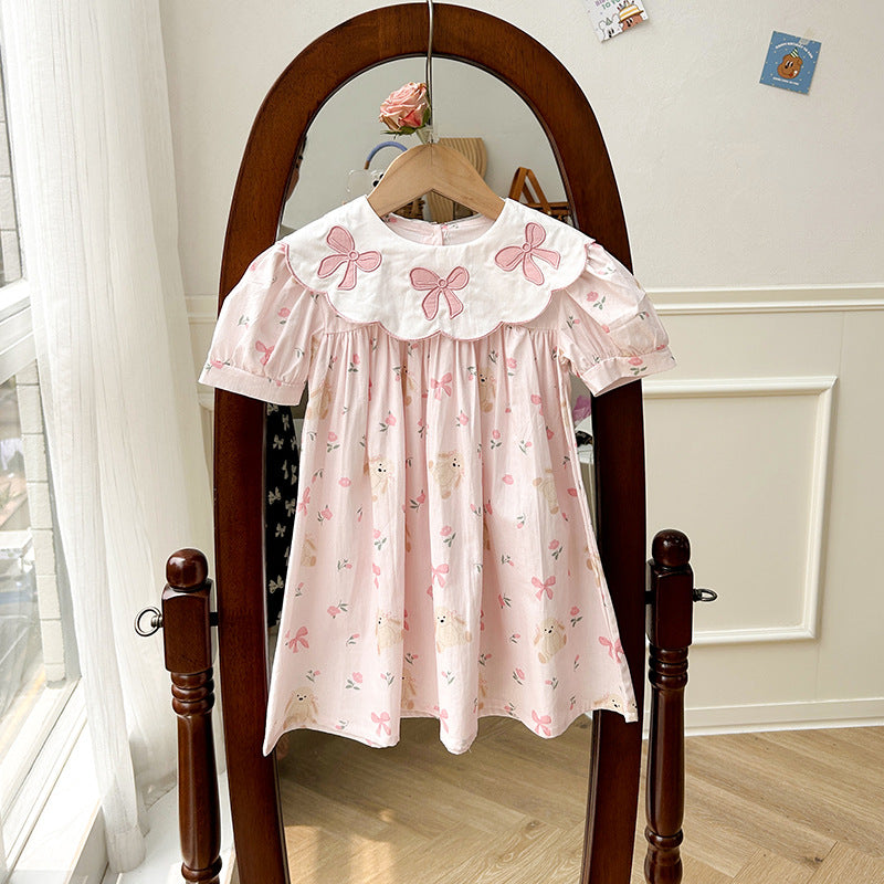 Vestido Infantil Floral Lacinhos