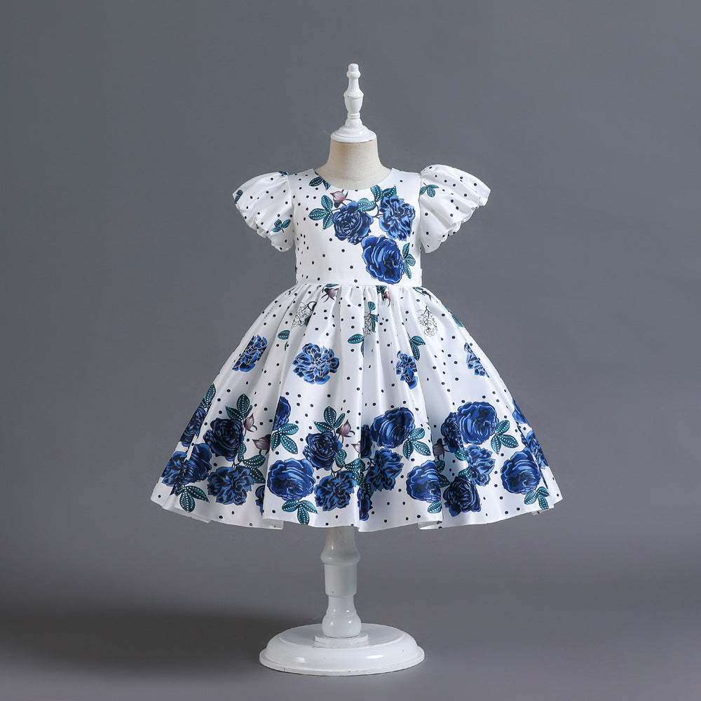 Vestido Infantil Floral Bufante