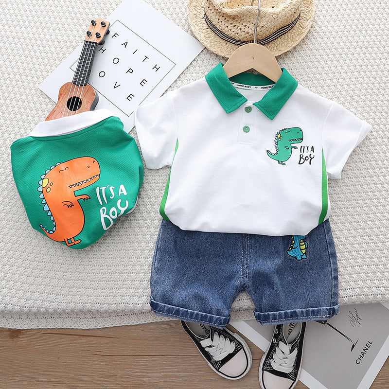 Conjunto Infantil Masculino Dino Gola Polo