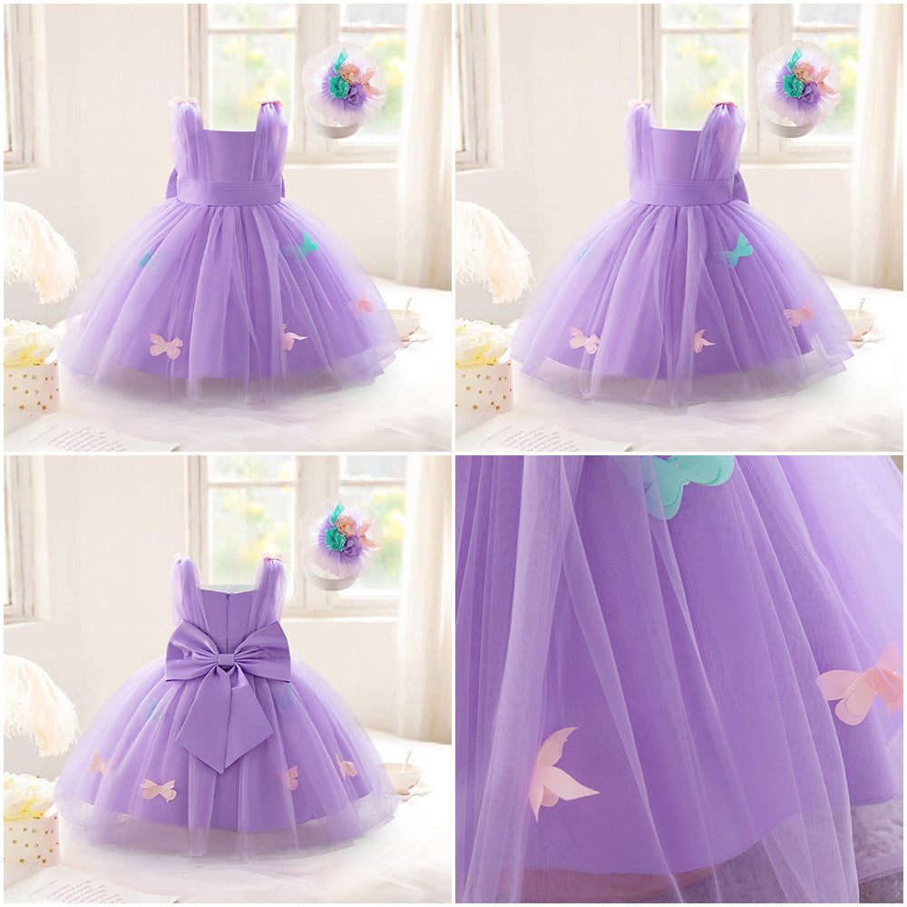 Vestido Infantil Roxo Borboletinhas