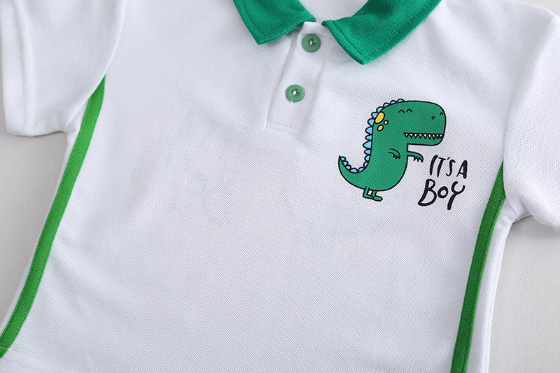 Conjunto Infantil Masculino Dino Gola Polo