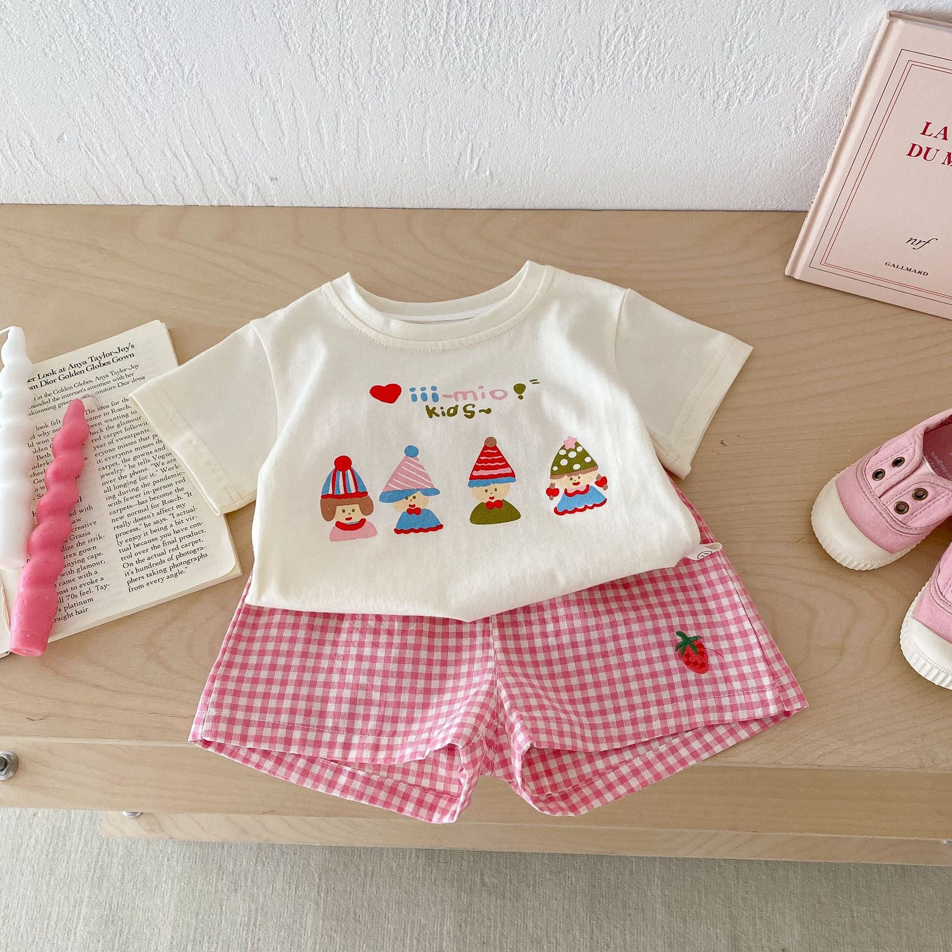 Conjunto Infantil Feminino Xadrez Palhacinho