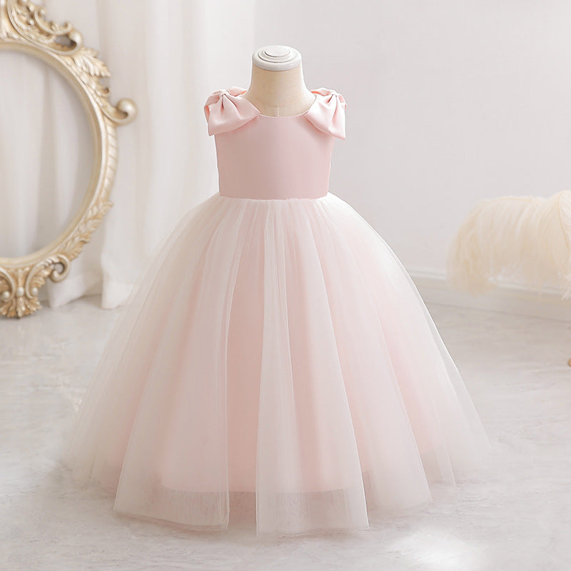 Vestido Infantil Longo Tule Lacinhos