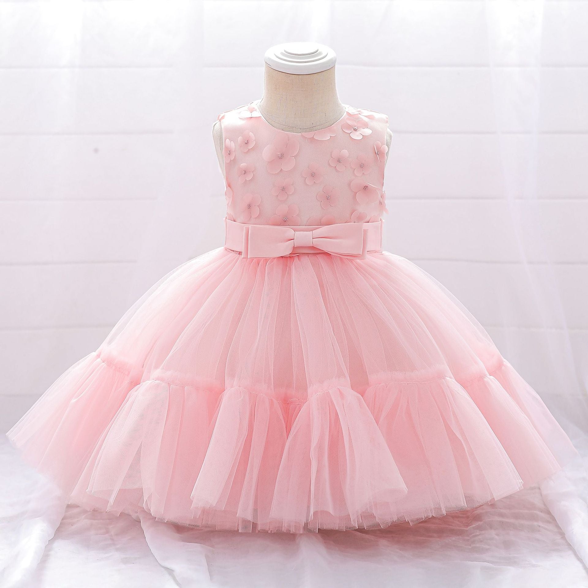 Vestido Infantil Florzinhas e Lacinho