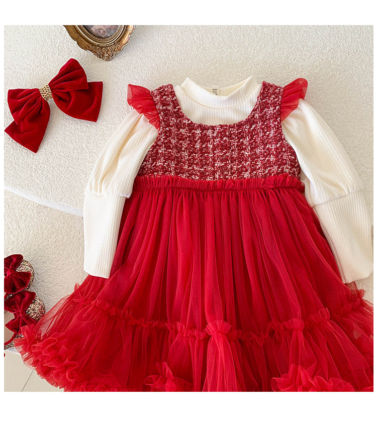 Vestido Infantil Inverno/ Verão Vermelho