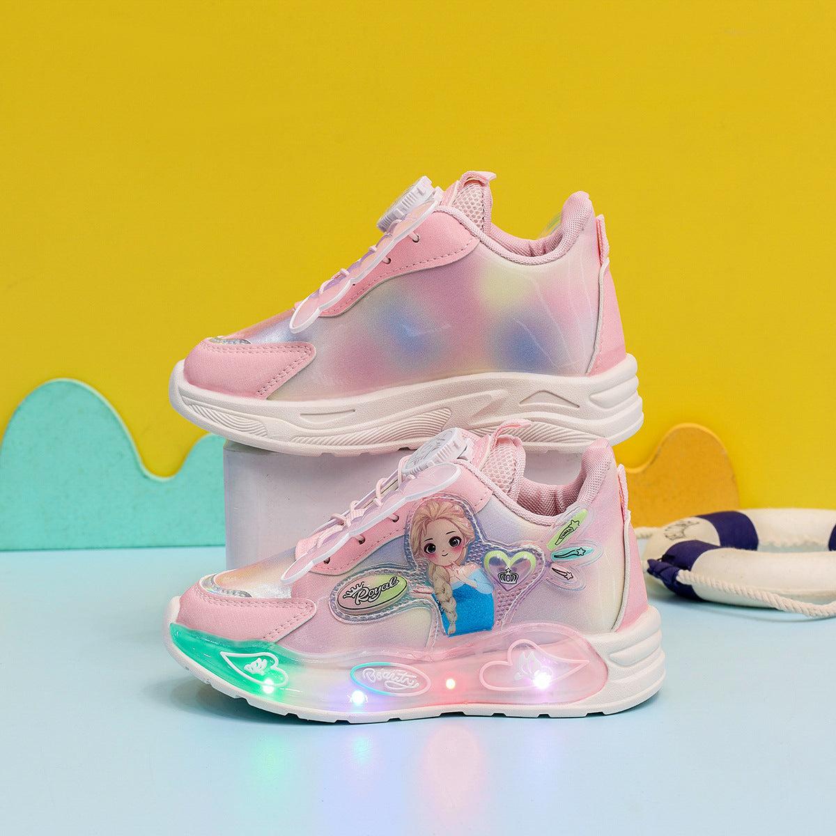 Tênis Infantil Borboletas Luzes Frozen