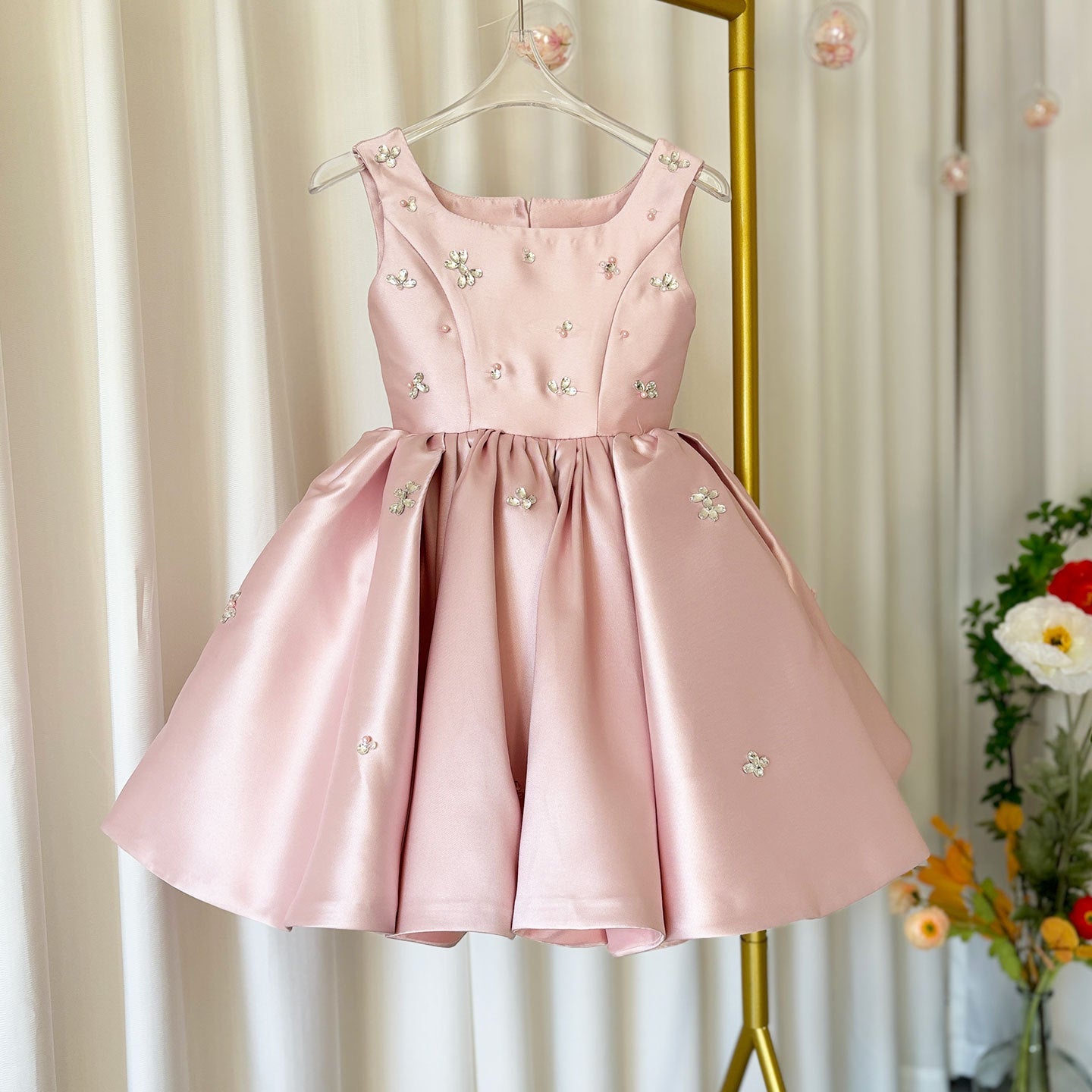 Vestido Infantil Rosa Pedrarias