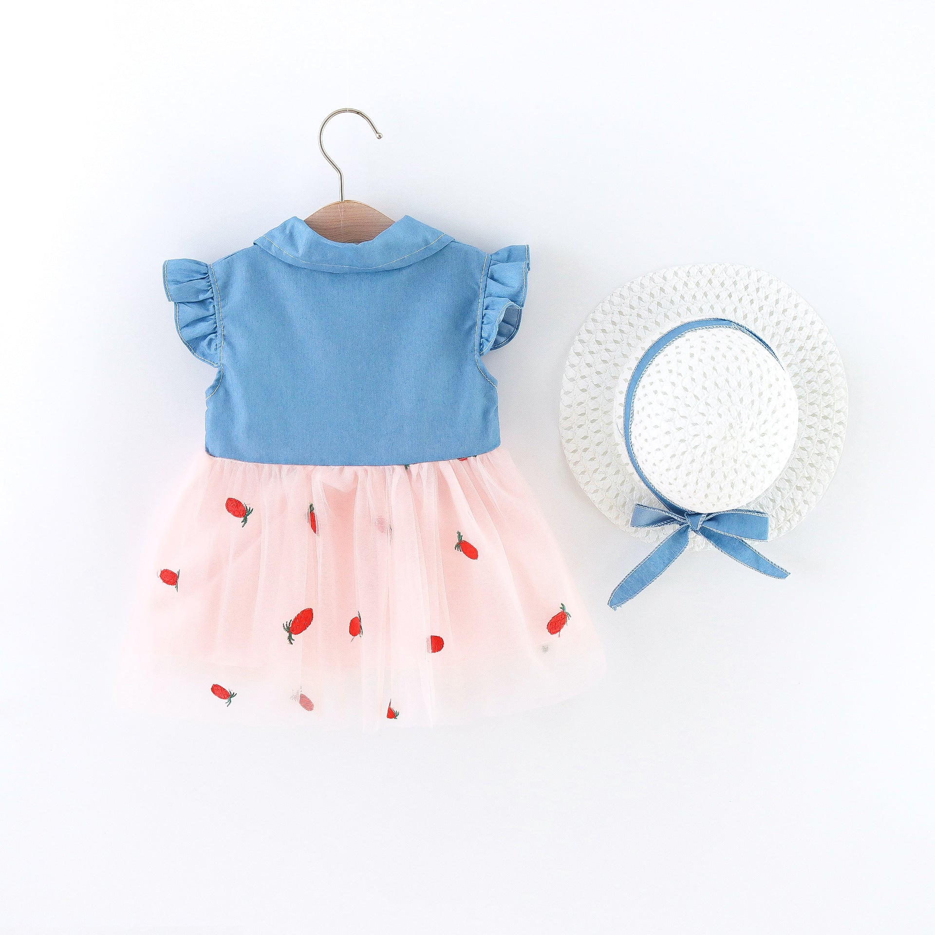 Vestido Infantil Abacaxi e Jeans