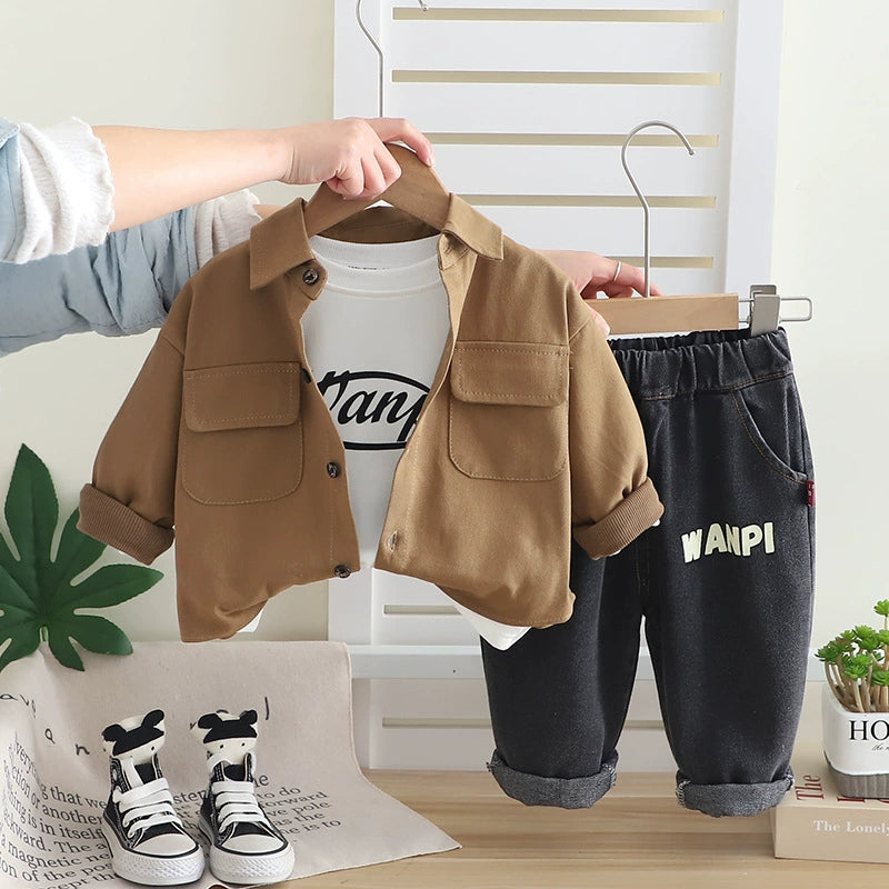 Conjunto Infantil Mascuino 3 Peças Bolsinhos