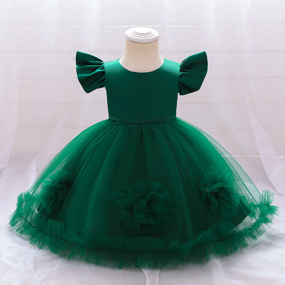 Vestido De Festa Infantil Tule Florzinhas